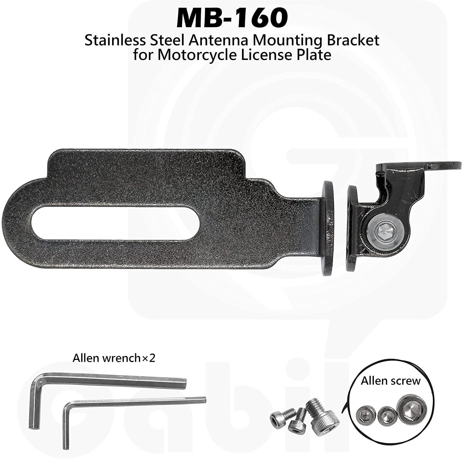 Comtrak MB-160 L uchwyt do montażu anteny CB KF VHF UHF przy tablicy rejestracyjnej motocykla / skutera (uchwyt CB UKF do motocykl)