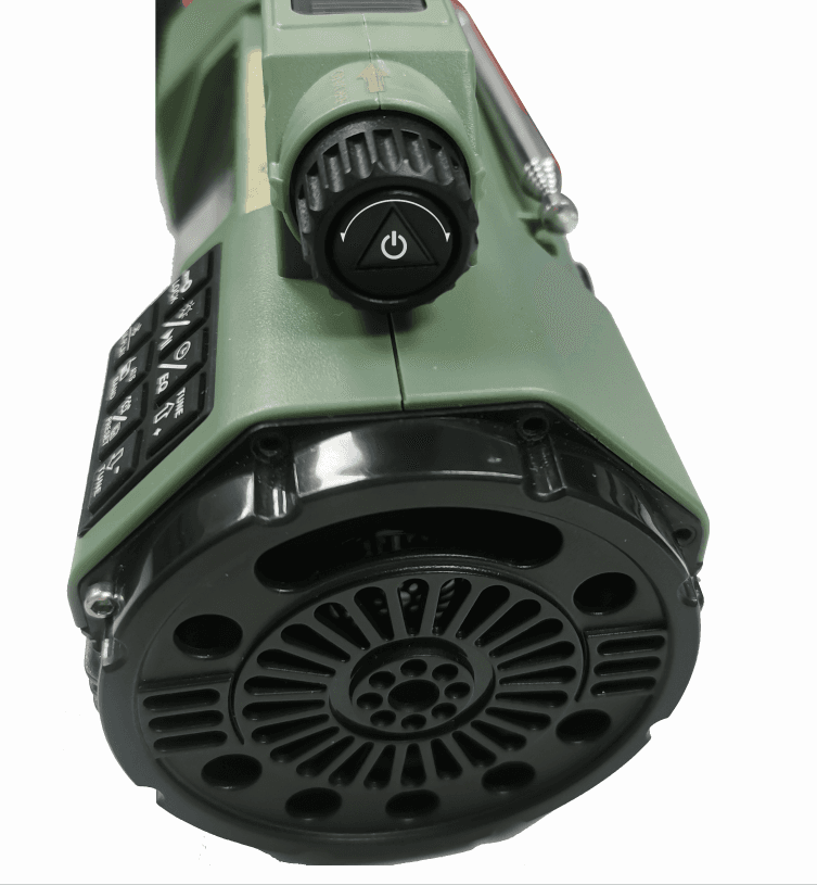 HRD-908 odbiornik globalny przenośny MW / SW / VHF / FM, latarka, alarm, dynamo, polska instrukcja - radio dla preppersa, survival