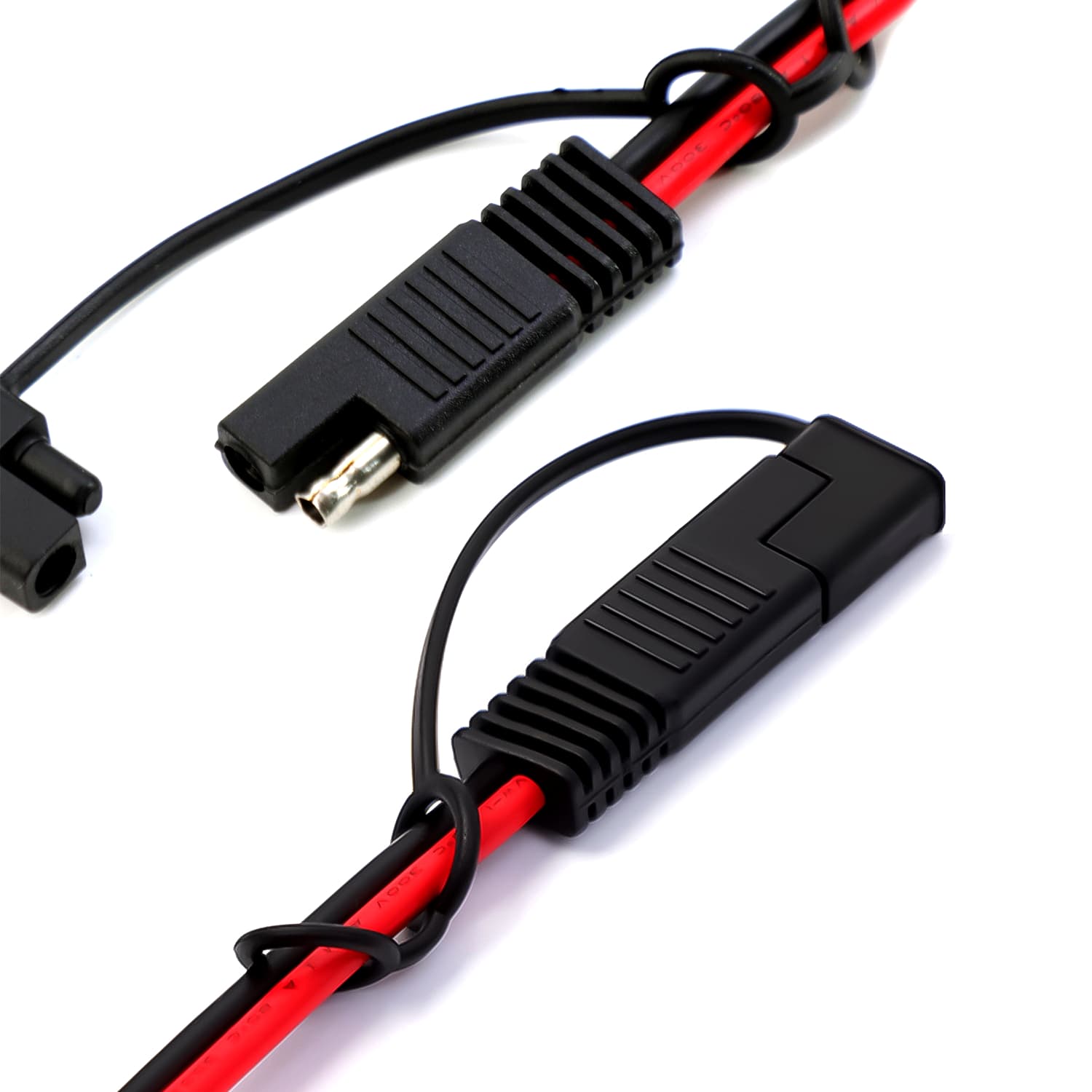 Kabel zasilający 18AWG długość 60cm złącza oczka M8 / wtyk SAE, oprawka bezpiecznik 10A - np. do Harley, Indian, Honda, samochody, kampery itp.