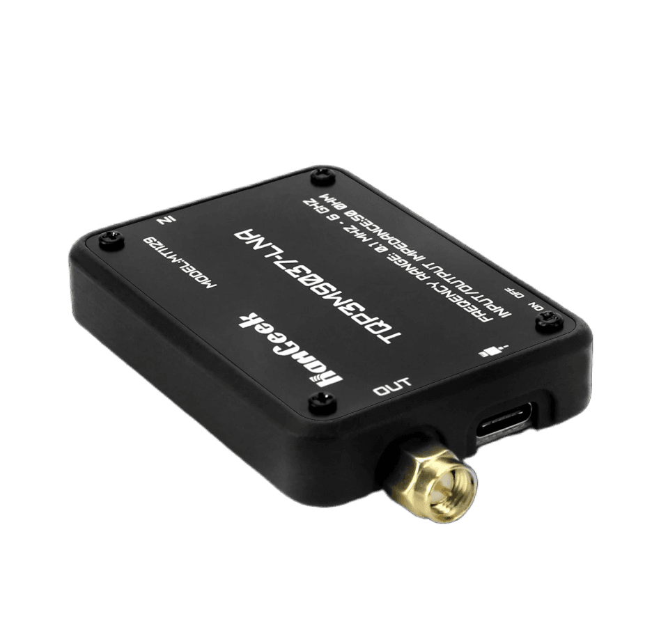HamGeek MT1129 RF Low Noise Amplifier wzmacniacz odbioru do odbiornika SDR / skanera - zakres pracy 0,1MHz-6GHz, wbudowany akumulator
