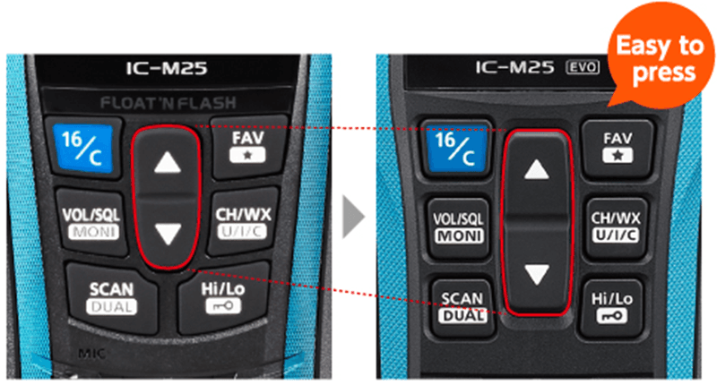 Icom IC-M25 EURO EVO BLACK ręczny radiotelefon morski / jachtowy WODOODPORNY IPX7, pływający, moc 5W, USB-C Made in Japan (następca Icom IC-M25 EURO, IC-M23)