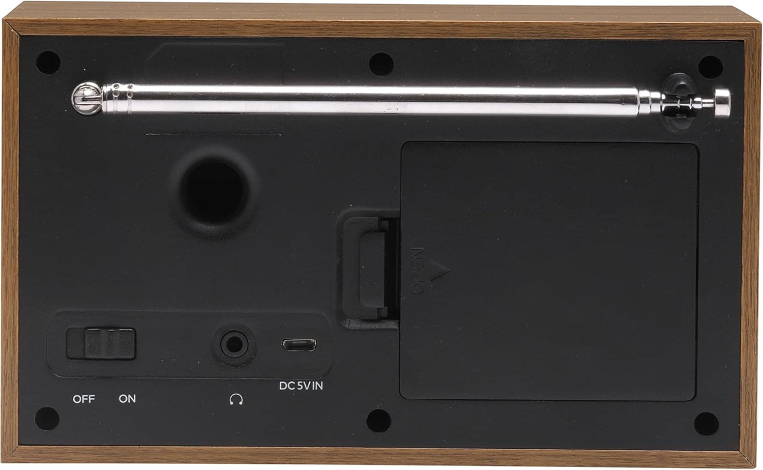 DENVER DAB-46 przenośne radio cyfrowe DAB+ / FM z budzikiem w eleganckiej drewnianej obudowie