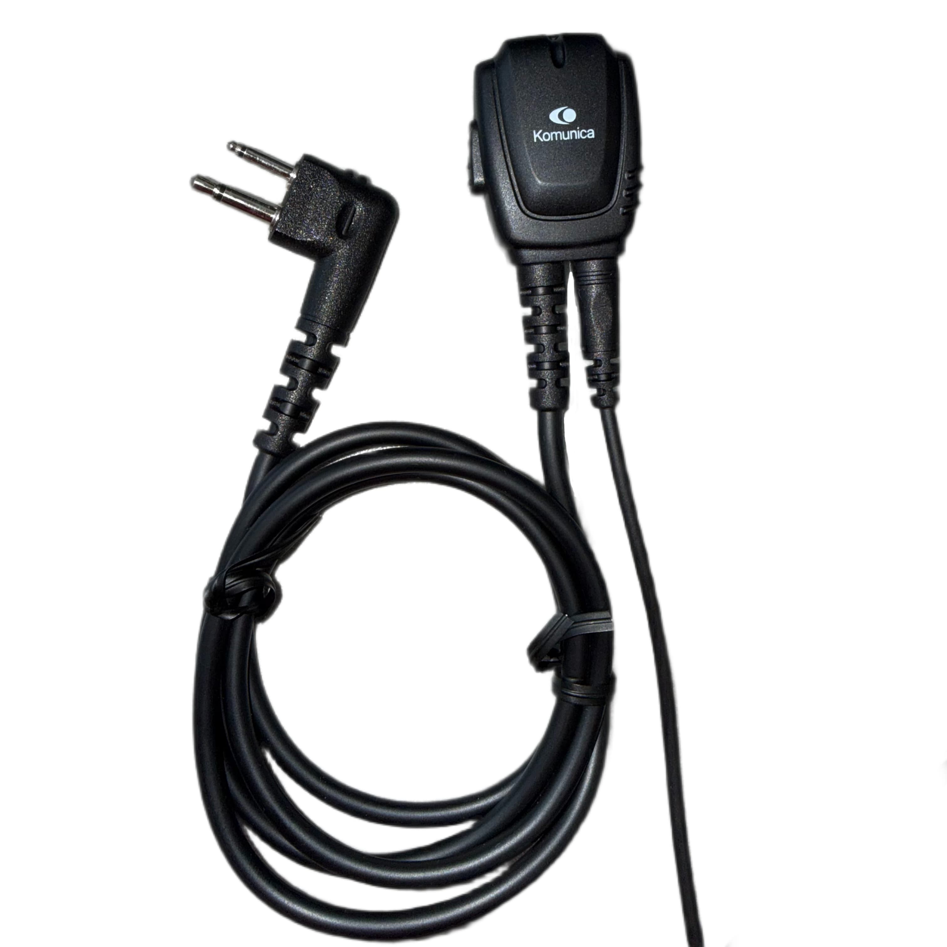 Komunica PWR-2303-TUB-EH dyskretna mikrofonosłuchawka z fonowodem i zausznikiem - 2-pin Motorola / HYT / Yaesu