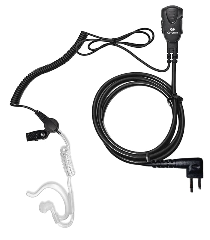 Komunica PWR-2303-TUB-EH dyskretna mikrofonosłuchawka z fonowodem i zausznikiem - 2-pin Motorola / HYT / Yaesu