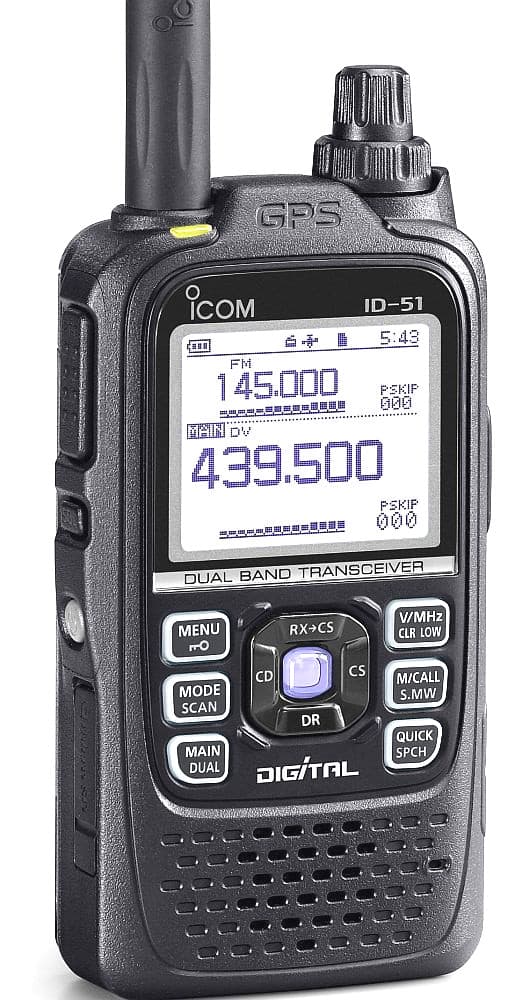 ICOM ID-51E radiotelefon ręczny VHF/UHF, D-STAR, GPS, IPX7, nagrywanie na kartę SD - Made in Japan