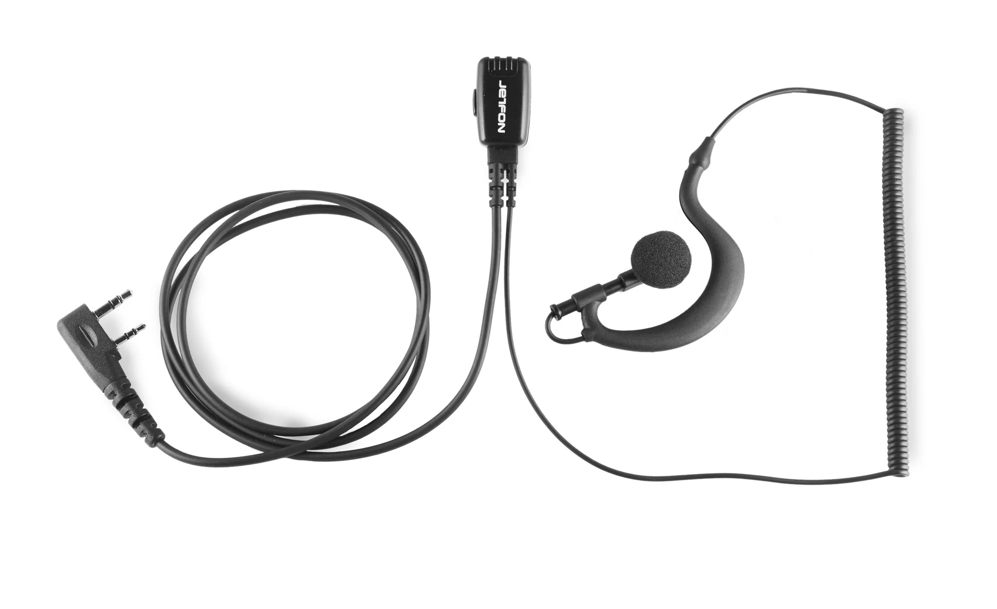 Jetfon BR-1702 E/C mikrofonosłuchawka z zausznikiem 2-pin np. do Baofeng, TYT, Wouxun, Kenwood, AnyTone itp. (mikrofon słuchawka, zestaw słuchawkowy)