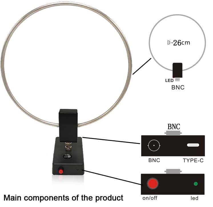 Chelegance Deshibo GA-800 Loop antena pętlowa 10kHz-169MHz - np. do odbiornik globalny Tecsun, odbiornik SDR, SDRplay, RTL-SDR, skaner Uniden, AOR, Icom