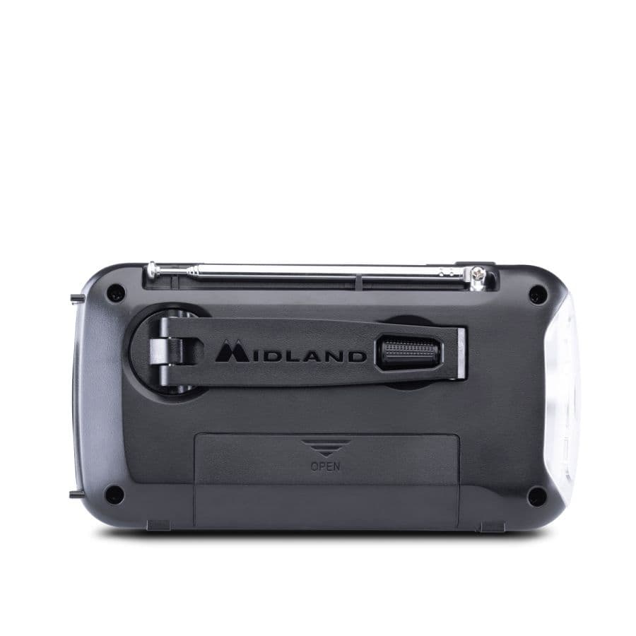 Midland ER100 przenośne radio awaryjne AM/FM z dynamem, latarką LED i powerbankiem - radio dla preppersa, survival