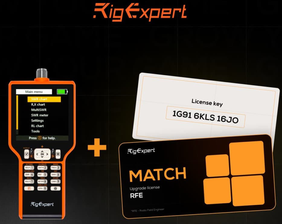 RigExpert MATCH RFE analizator antenowy 0.1-500MHz (HF, VHF, UHF, CB)