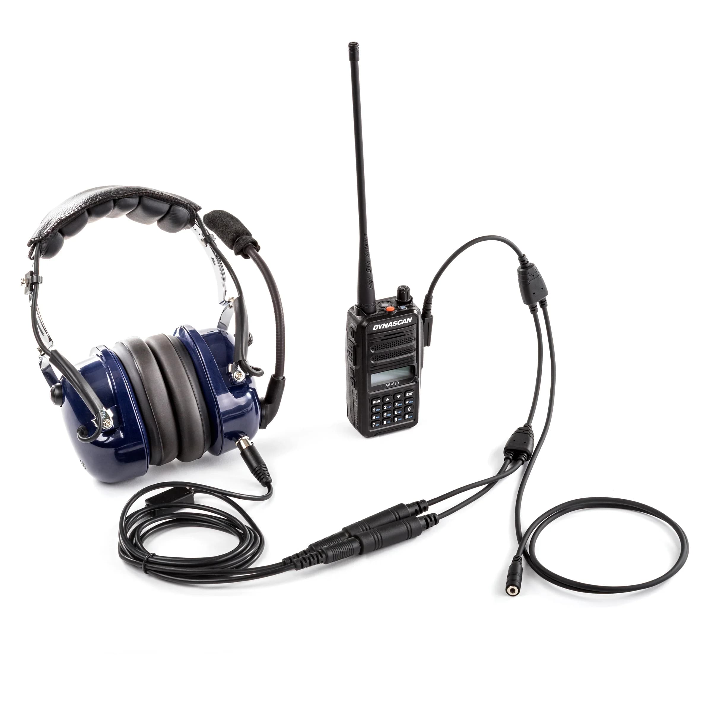 PJ055-PTT adapter słuchawek lotniczych PJ055 / PJ068 do krótkofalówek 2-pin Kenwood Baofeng Wouxun TYT Anytone Dynascan AB650