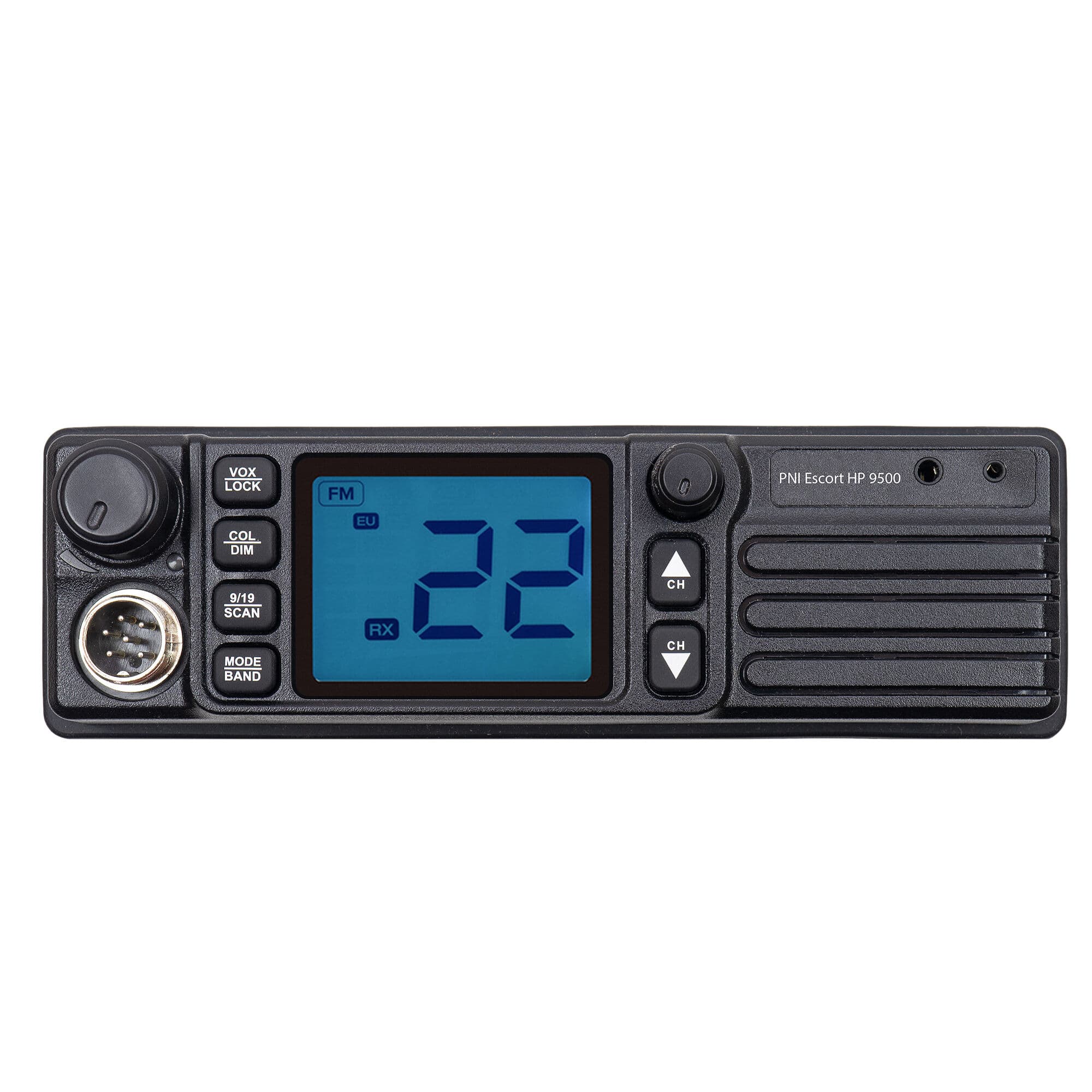 PNI Escort HP 9500 CB radio 1-DIN z głośnikiem z przodu, VOX, zasilanie 12/24V, półkieszeń - np. do ciężarówki, busa, traktora, kombajnu