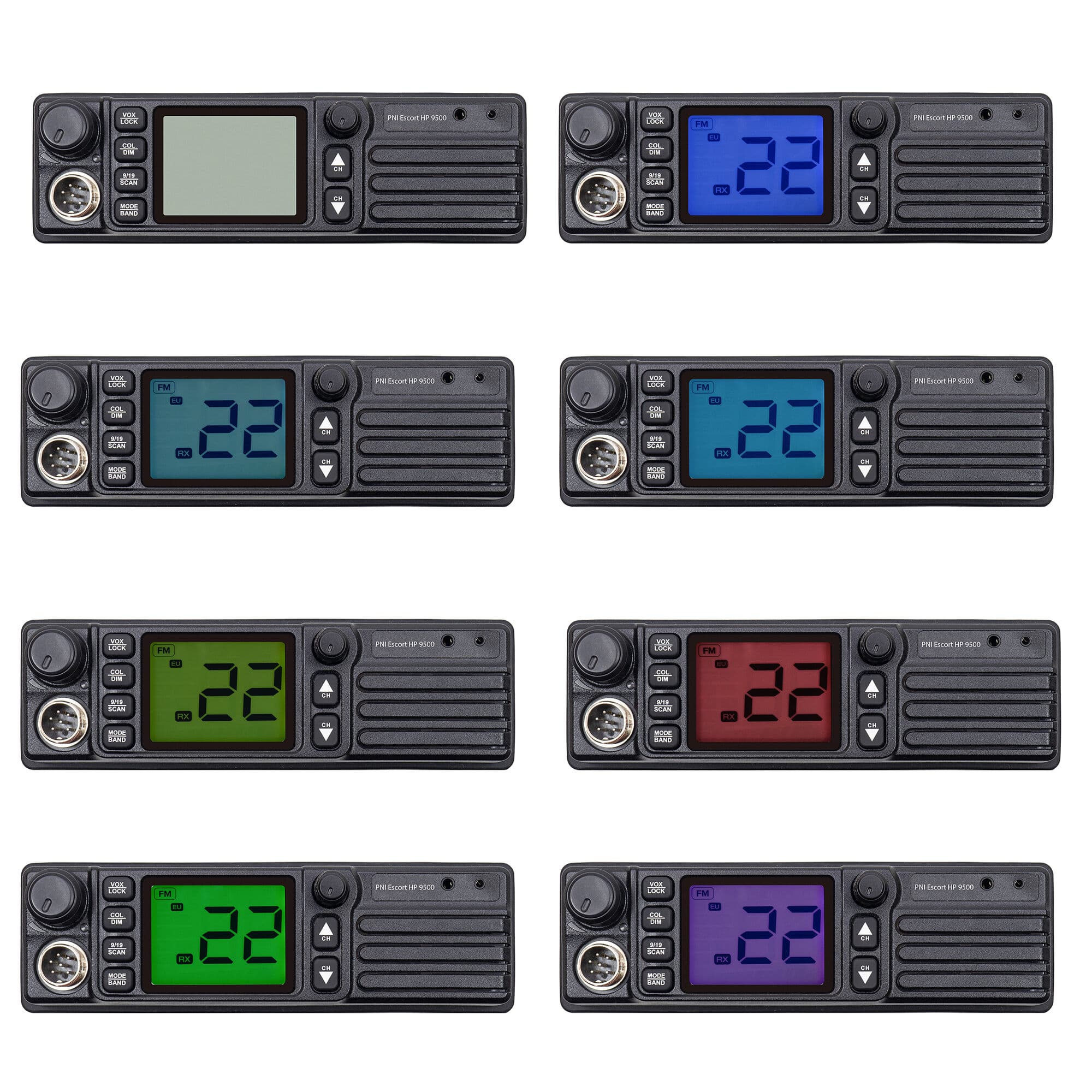 PNI Escort HP 9500 CB radio 1-DIN z głośnikiem z przodu, VOX, zasilanie 12/24V, półkieszeń - np. do ciężarówki, busa, traktora, kombajnu