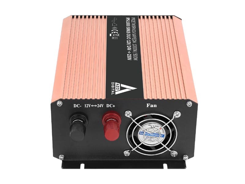 AZO IPS-1000S DUO PRZETWORNICA NAPIĘCIA 12V-24V/230V 1000W miękki start, CZYSTY SINUS np. pompy, lodówki, piece CO, systemy podtrzymania - 3 lata gwarancji