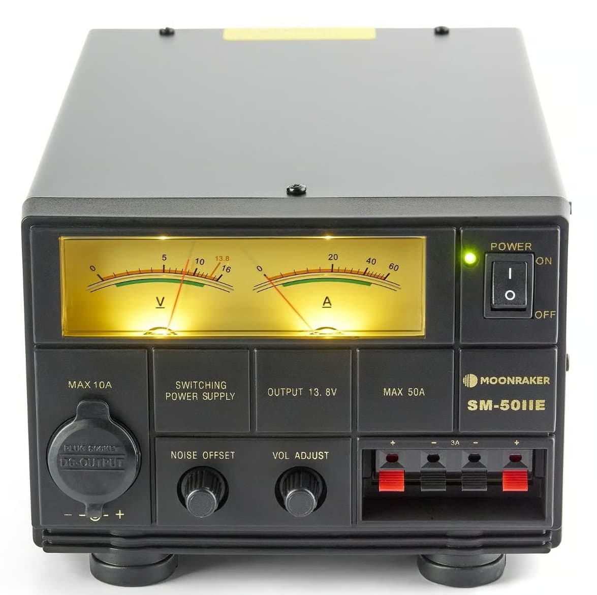Moonraker SM-50IIE zasilacz impulsowy 9-15V 55A wskaźniki V/A, regulacja napięcia, solidna obudowa