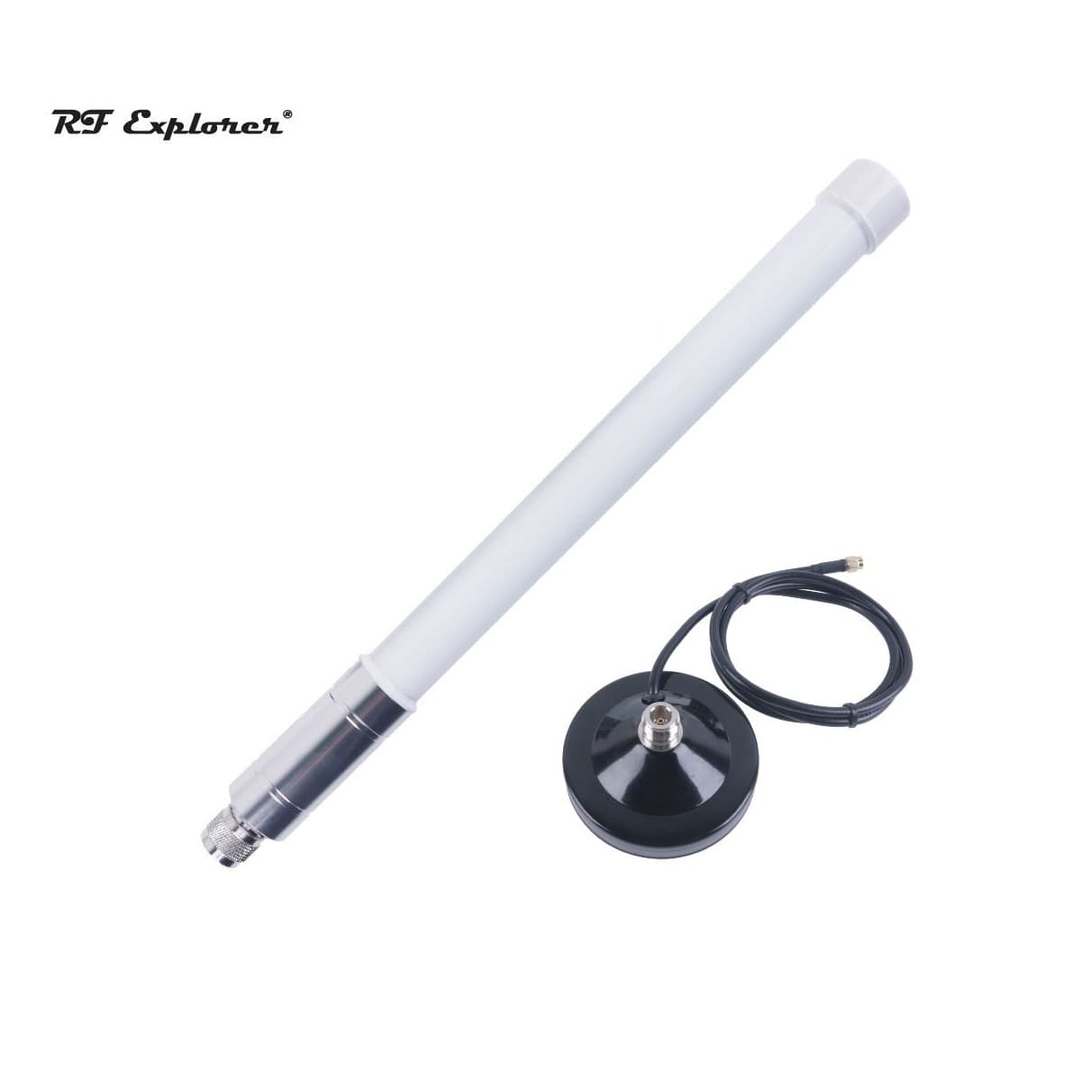RF Explorer antena 868MHz 3dBi + podstawa biurkowa np. do Meshcore, Meshtastic, LoRaWAN, Helium, ISM 868, wodomierze, bramy, czujniki - długość 36cm