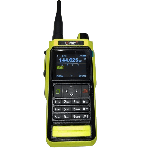 VGC VERO VR-N76 GREEN NEON radiotelefon ręczny VHF/UHF moc 7W z GPS, APRS / BSS, IP67, radio FM, bluetooth, odsłuch airband
