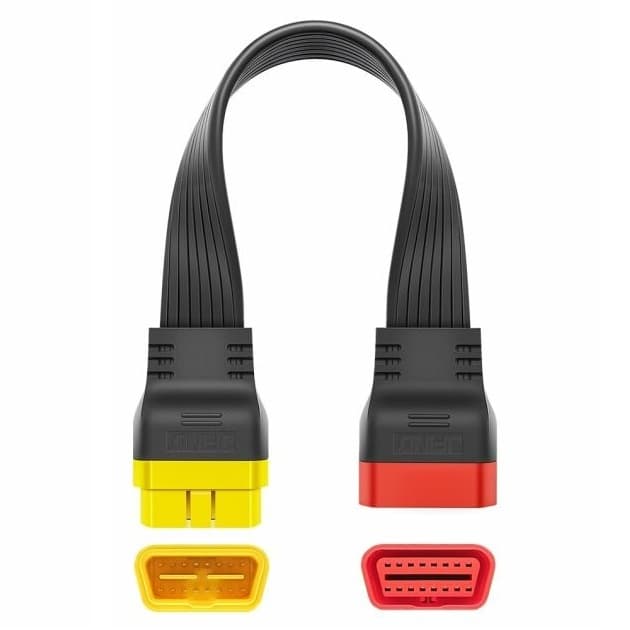 JFIND płaski przedłużacz serwisowy OBD-II 36 cm gniazdo/wtyk OBD-2 16-pin superjakość kabel 16-żyłowy np. do interfejsów diagnostycznych, GPS