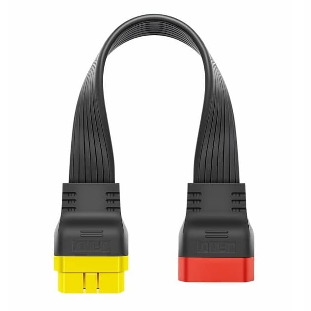 JFIND płaski przedłużacz serwisowy OBD-II 36 cm gniazdo/wtyk OBD-2 16-pin superjakość kabel 16-żyłowy np. do interfejsów diagnostycznych, GPS