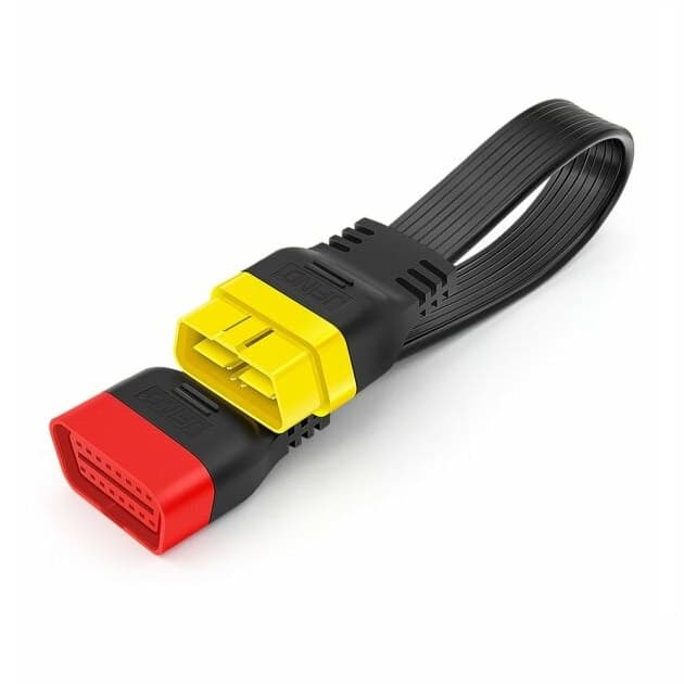 JFIND płaski przedłużacz serwisowy OBD-II 36 cm gniazdo/wtyk OBD-2 16-pin superjakość kabel 16-żyłowy np. do interfejsów diagnostycznych, GPS