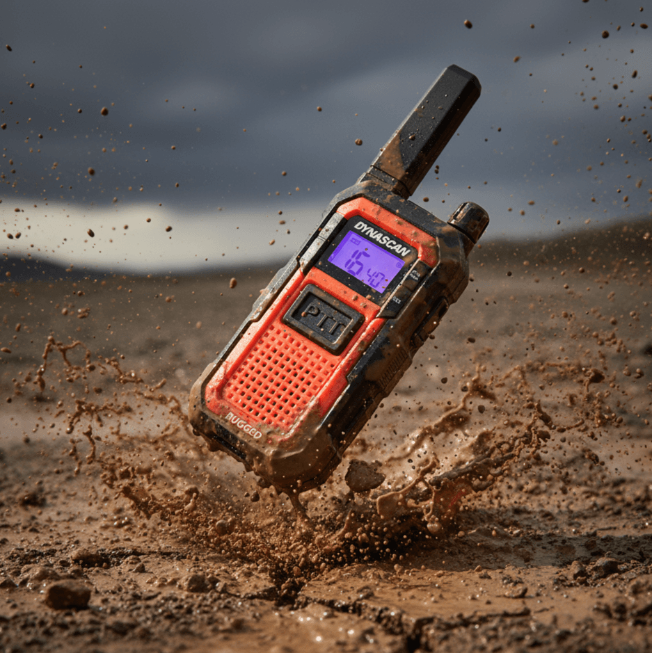 DYNASCAN RUGGED KOMPLET 10szt. wytrzymałe krótkofalówki na budowę - walkie talkie PMR, wodoodporność IP67, USB-C, 3 lata gwarancji