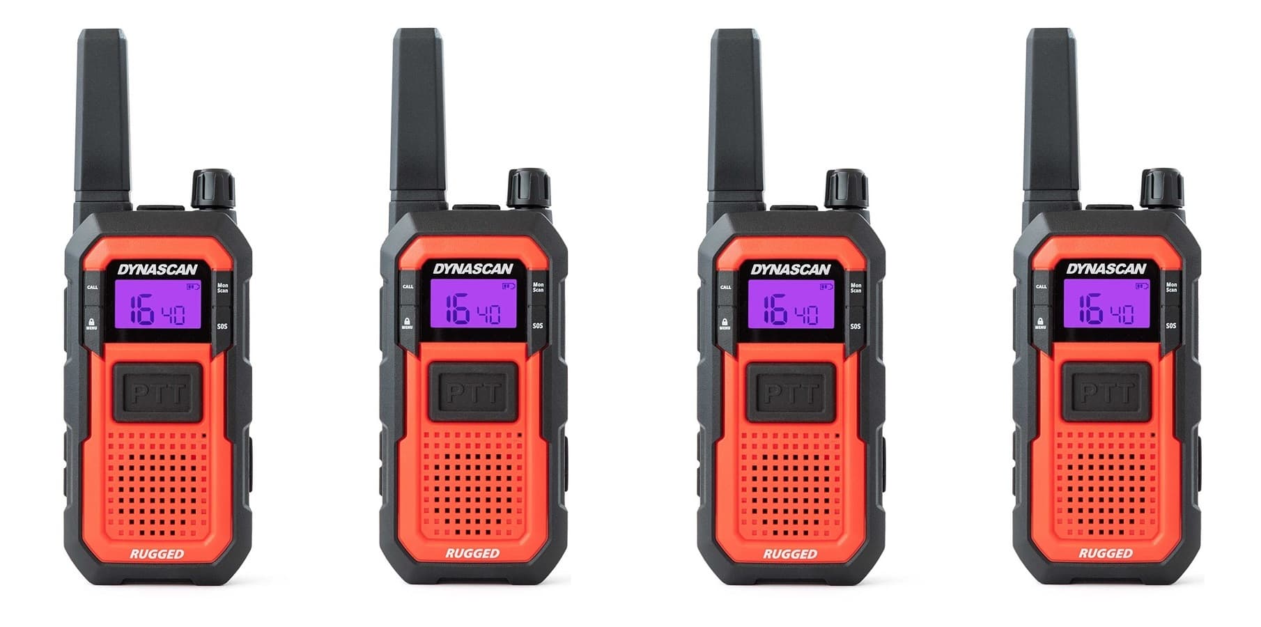 DYNASCAN RUGGED KOMPLET 4szt. wytrzymałe krótkofalówki na budowę - walkie talkie PMR, wodoodporność IP67, USB-C, 3 lata gwarancji