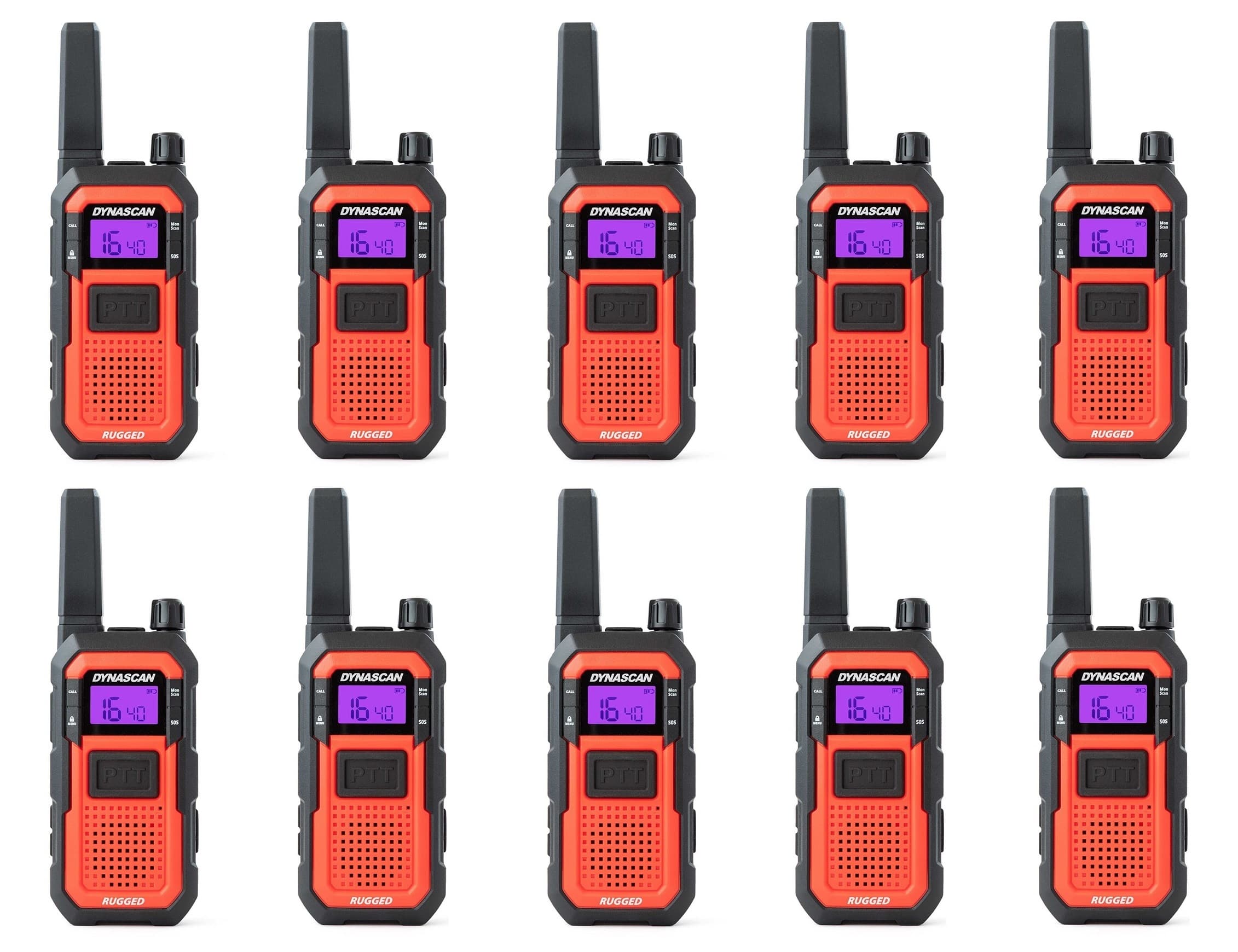 DYNASCAN RUGGED KOMPLET 10szt. wytrzymałe krótkofalówki na budowę - walkie talkie PMR, wodoodporność IP67, USB-C, 3 lata gwarancji