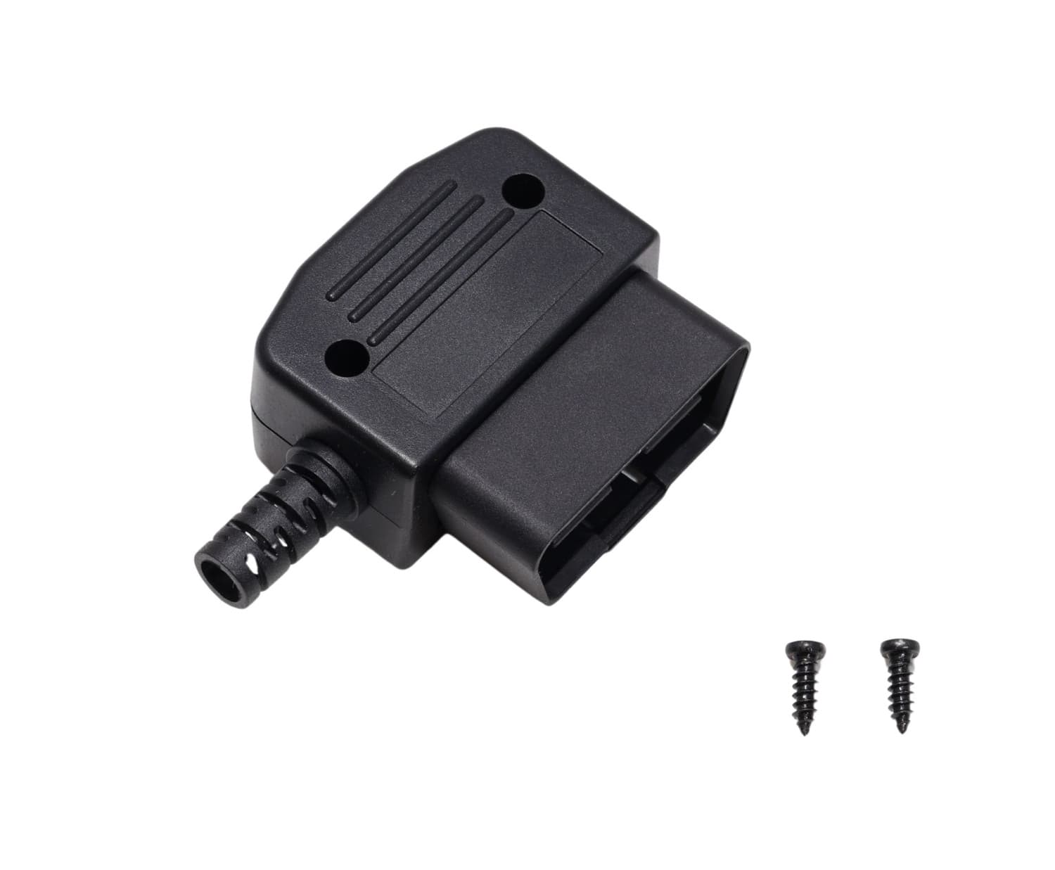 Wtyk OBD-2 kątowy 12V 24V 16-pin krótki np. do interfejsów diagnostycznych, lokalizatorów GPS (wtyk kątowy OBD-II męski)