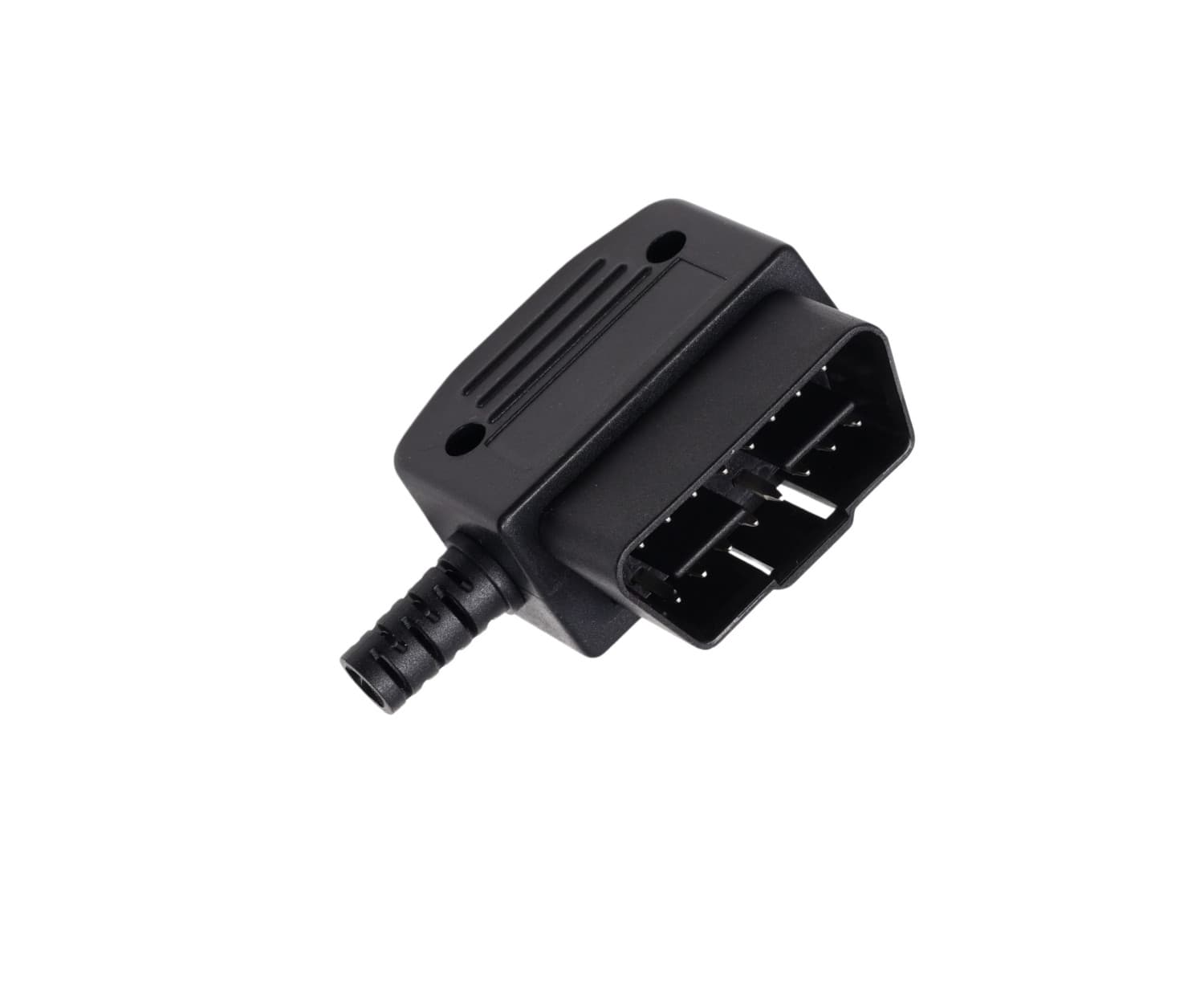 Wtyk OBD-2 kątowy 12V 24V 16-pin krótki np. do interfejsów diagnostycznych, lokalizatorów GPS (wtyk kątowy OBD-II męski)