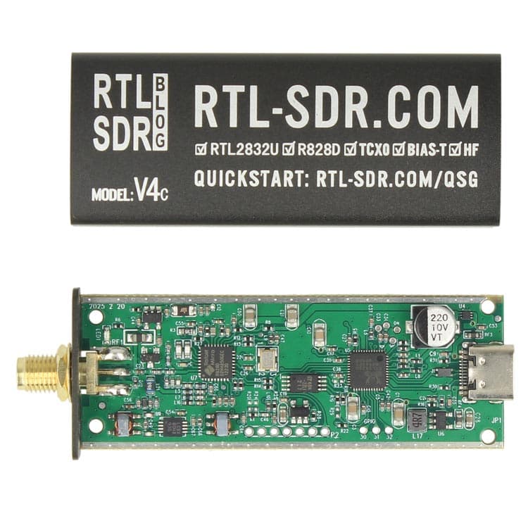 RTL-SDR RTL2832U DVB-T V4-C USB-C odbiornik SDR szerokopasmowy 500kHz - 1766MHz (100% oryginał) *najnowsza wersja z USB-C*