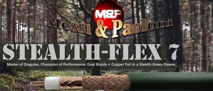 Messi Paoloni STEALTH-FLEX 7 dyskretny niskostratny przewód koncentryczny 7,3mm 50 Ohm do anten CB, KF, VHF, UHF, WLAN, LTE, skanerów, SDR itp. - lepszy od RF-7, RG-213