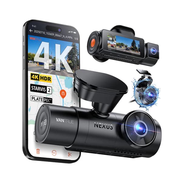 Vantrue N4 PRO S 3CH NEXUS potrójna kamera samochodowa przód + wnętrze + tył (4K + 1080P + 1440P 30FPS) PlatePix™ + HDR - idealny wideorejestrator np. do TAXI, UBER, BOLT