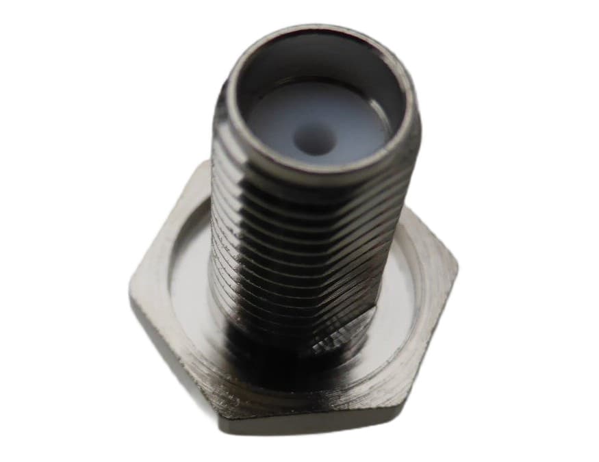 Gniazdo SMA do obudowy na przewód RG-174, RG-172, RG-316 (złącze SMA-F żeńskie zaciskane do montażu na kabel ~2-3mm) np. do Baofeng UV-5R, UV-82
