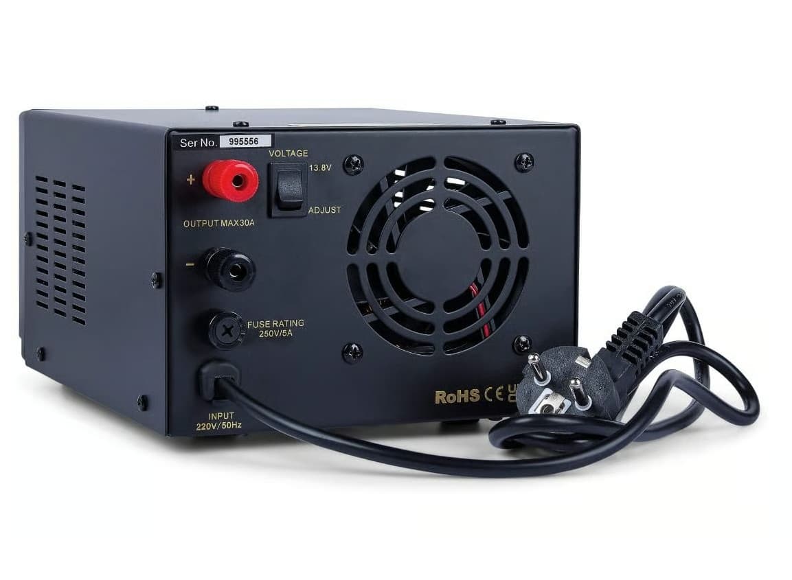MOONRAKER SM-30IIE zasilacz impulsowy 30A regulacja napięcia 9-15V, wskaźniki V/A