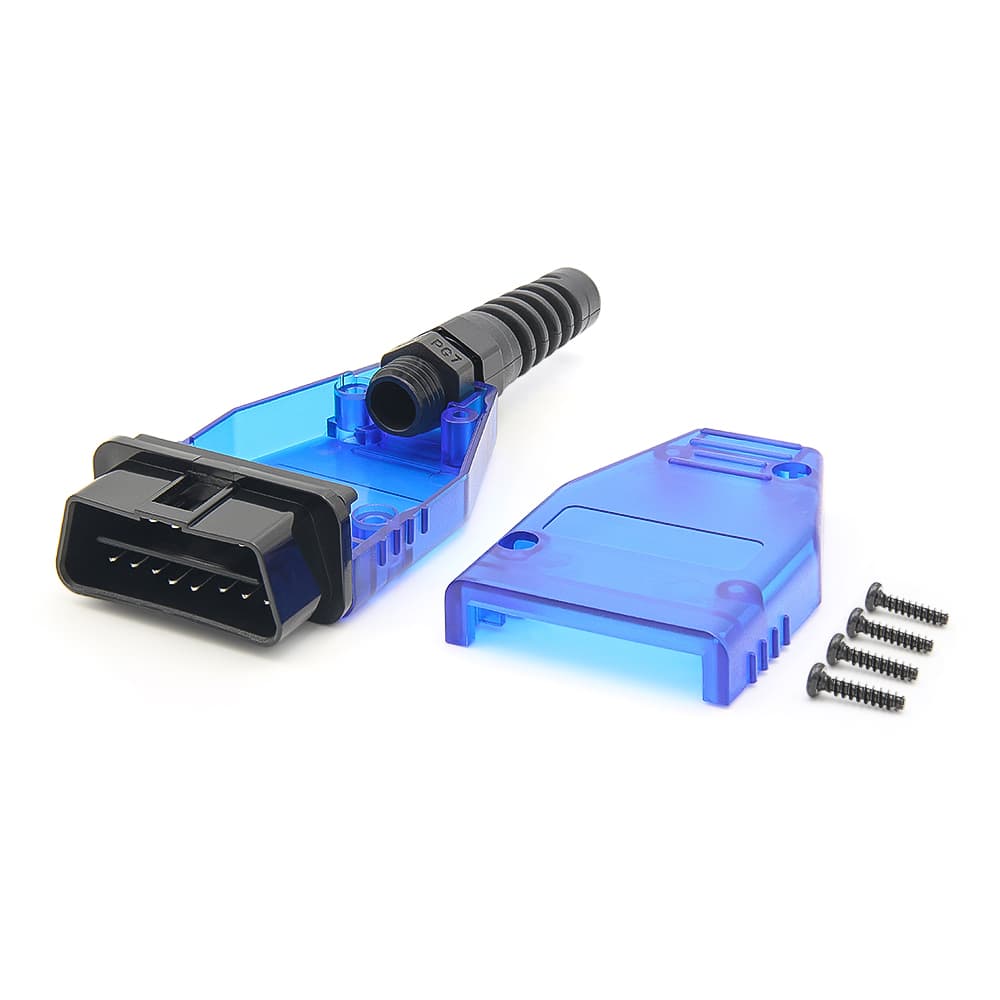 Wtyk OBD-2 12V prosty 16-pin z PCB np. do samochodowych interfejsów diagnostycznych, lokalizatorów GPS (OBD-II)