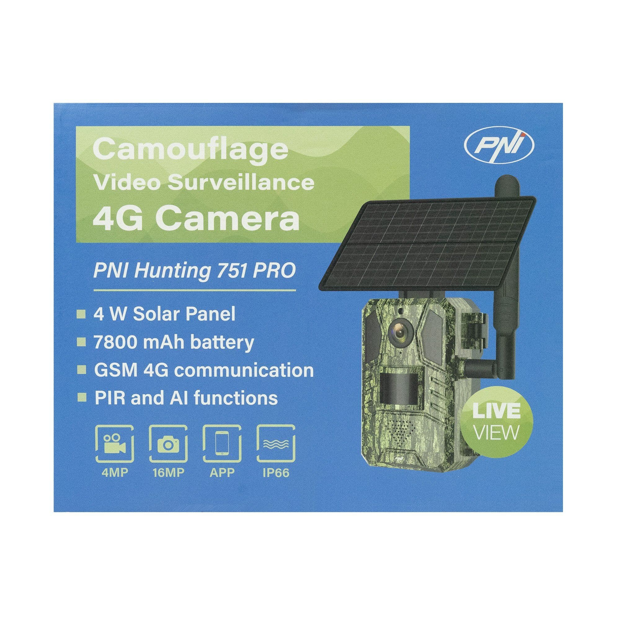 PNI Hunting 751 PRO fotopułapka kamera leśna z panelem solarnym - 7800 mAh, GSM 4G, IP66 - dla leśniczych, myśliwych lub miłośników przyrody