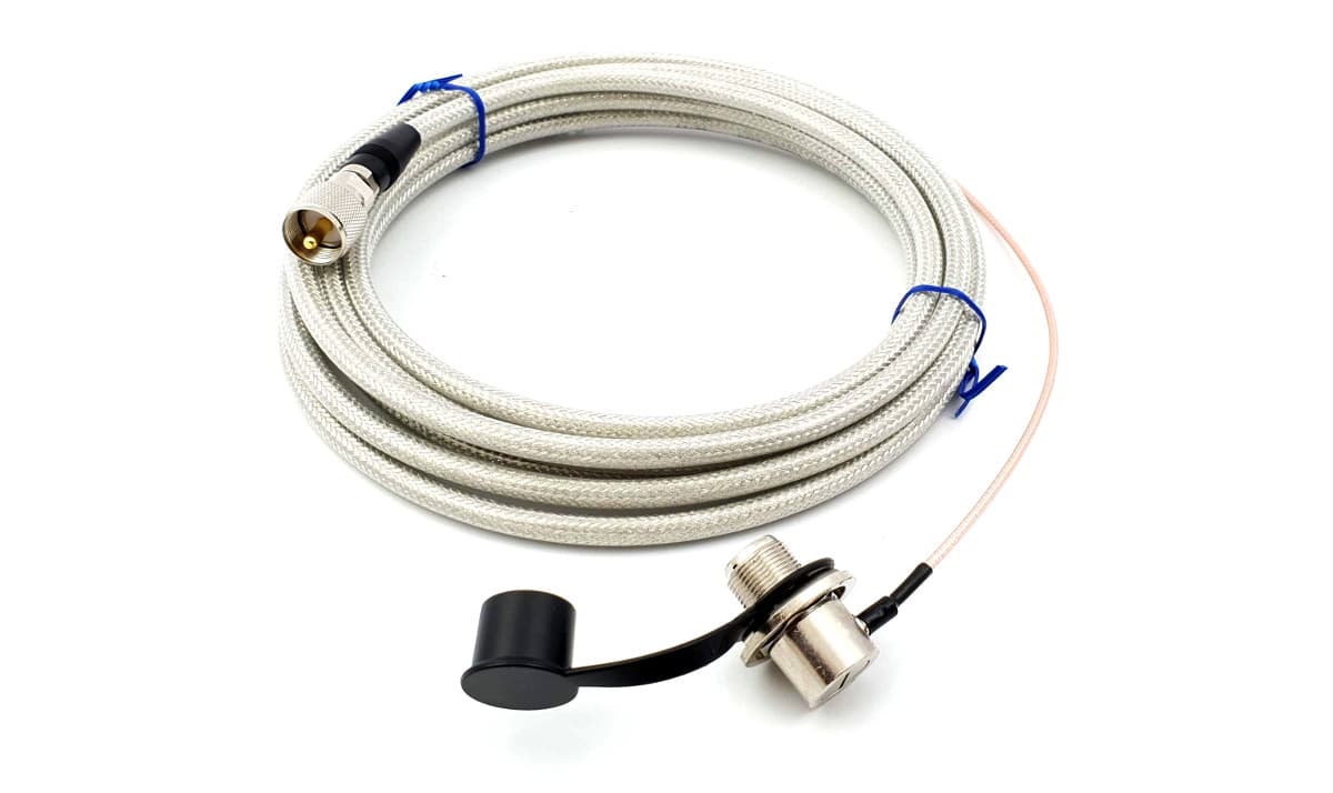 Okablowanie Nagoya RC-5MS - supercienki kabel 35cm + niskostratny 465cm (stopka PL + 5m kabla, wtyk PL-259 do radia) np. do Diamond NR 770