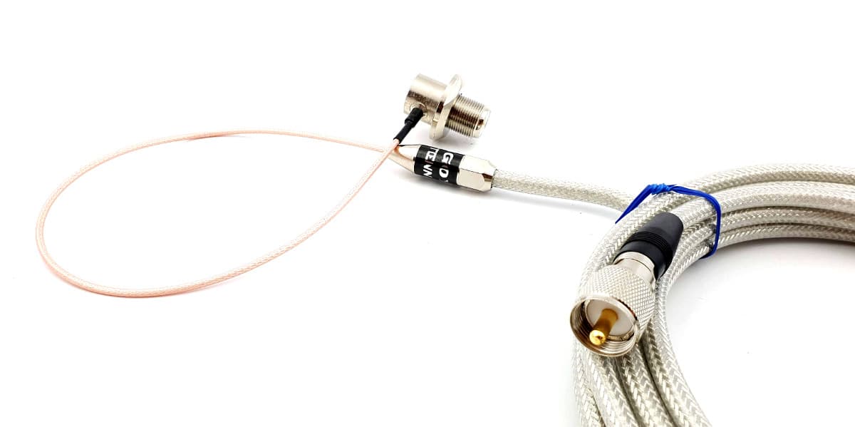 Okablowanie Nagoya RC-5MS - supercienki kabel 35cm + niskostratny 465cm (stopka PL + 5m kabla, wtyk PL-259 do radia) np. do Diamond NR 770