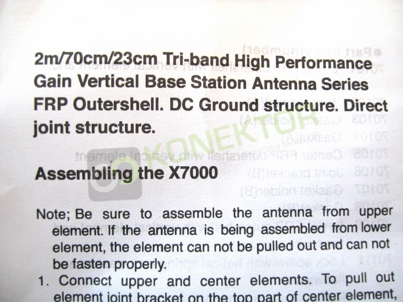 Diamond X7000 antena pionowa 2m/70cm/23cm długość 500cm (oryginał Diamond X-7000)
