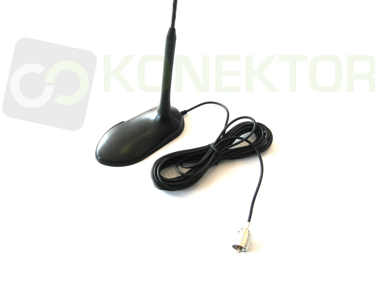TEAM TORNADO MAG dł. 45cm Dyskretna antena VHF/UHF na podstawie magnetycznej (144/430MHz)