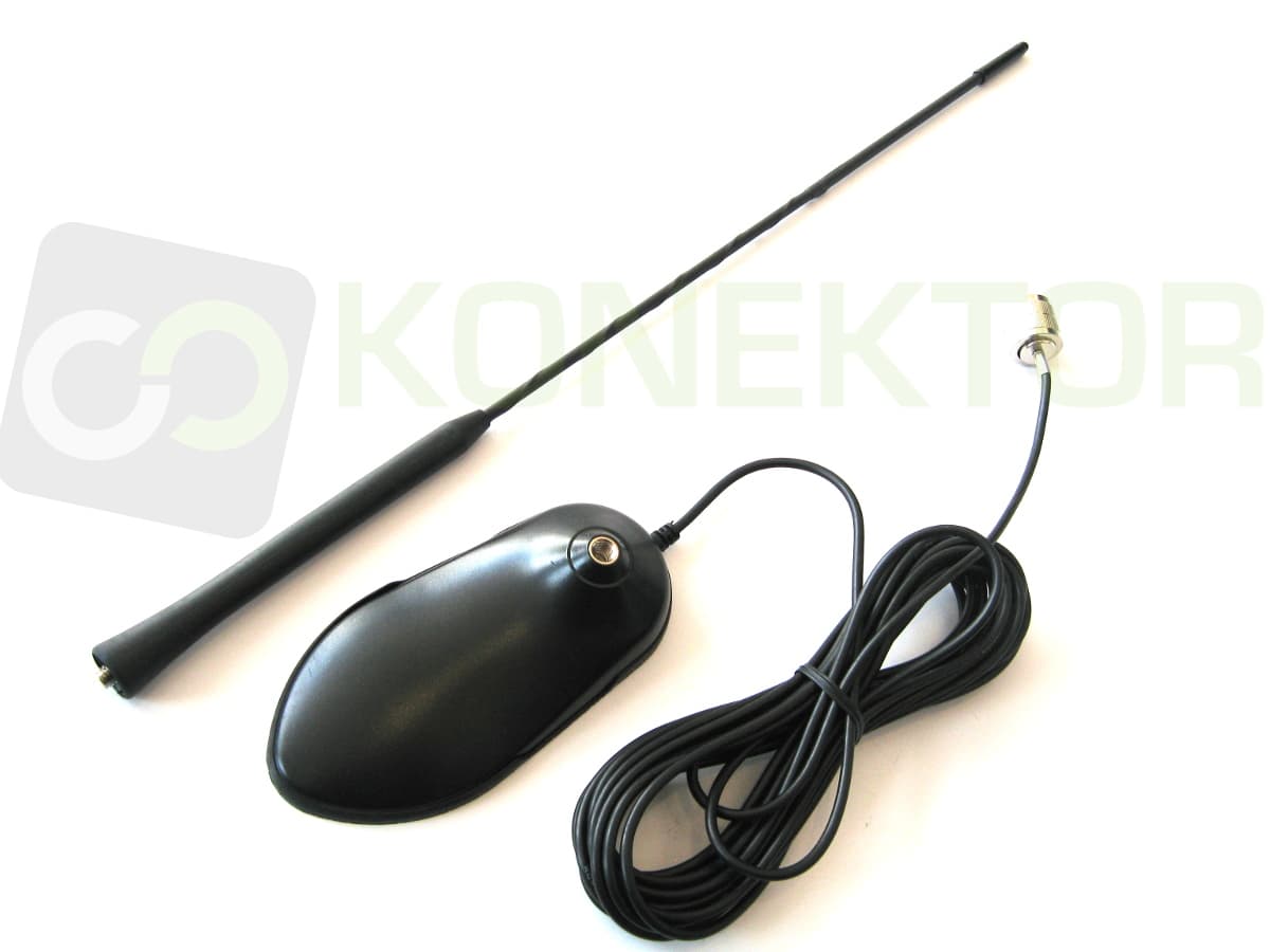 TEAM TORNADO MAG dł. 45cm Dyskretna antena VHF/UHF na podstawie magnetycznej (144/430MHz)