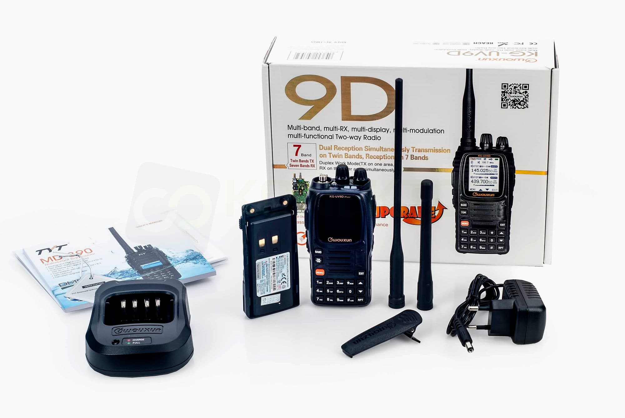 Wouxun KG-UV9D Plus - duobander VHF/UHF (136-174MHz/400-512MHz) + odbiornik 7-pasmowy (76-985MHz) m.in. AIRBAND