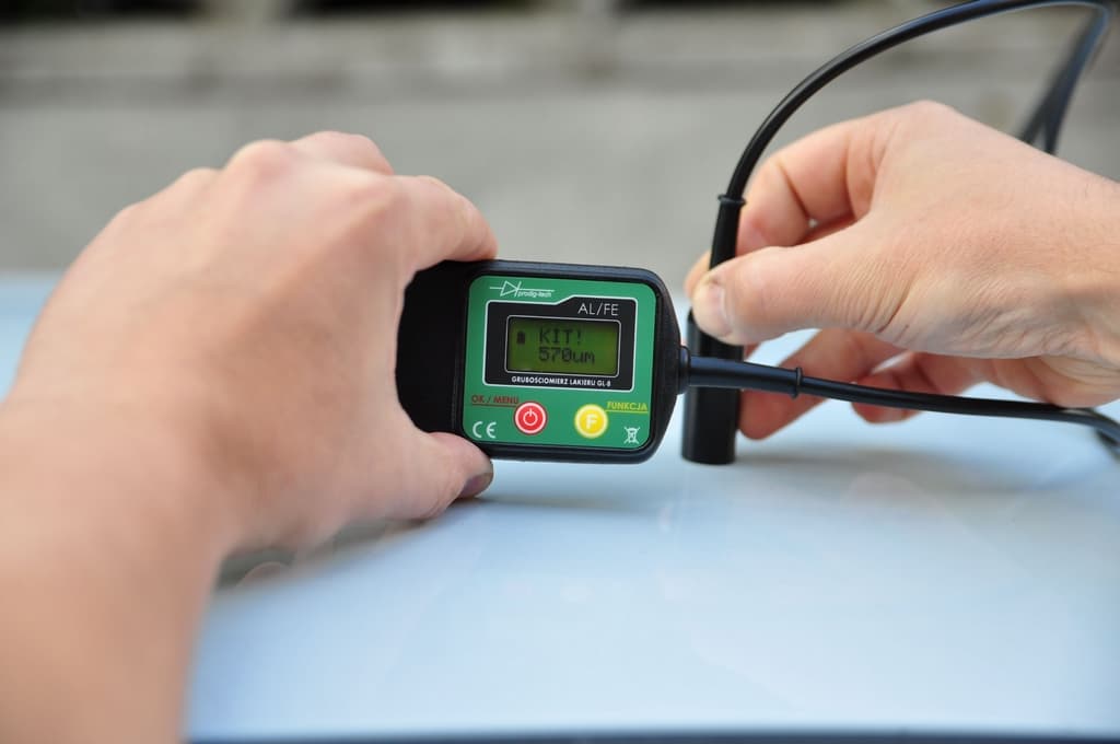 Prodig Tech GL-8S miernik grubości lakieru z sondą na przewodzie (do stali i aluminium) + asystent pomiaru LED + hold - Łódź, Zbąszyńska 2 # grubościomierz lakieru #