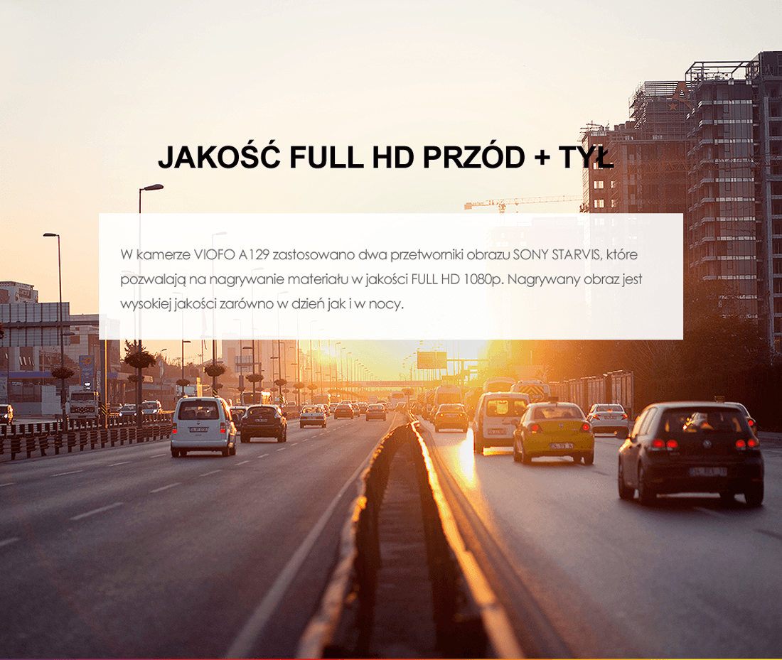 Viofo A129-G Duo dyskretna kamera samochodowa przód + tył Full HD 1080p GPS, Sony Starvis, G-sensor, mikrofon, Wi-Fi, BT - Łódź, Zbąszyńska 2