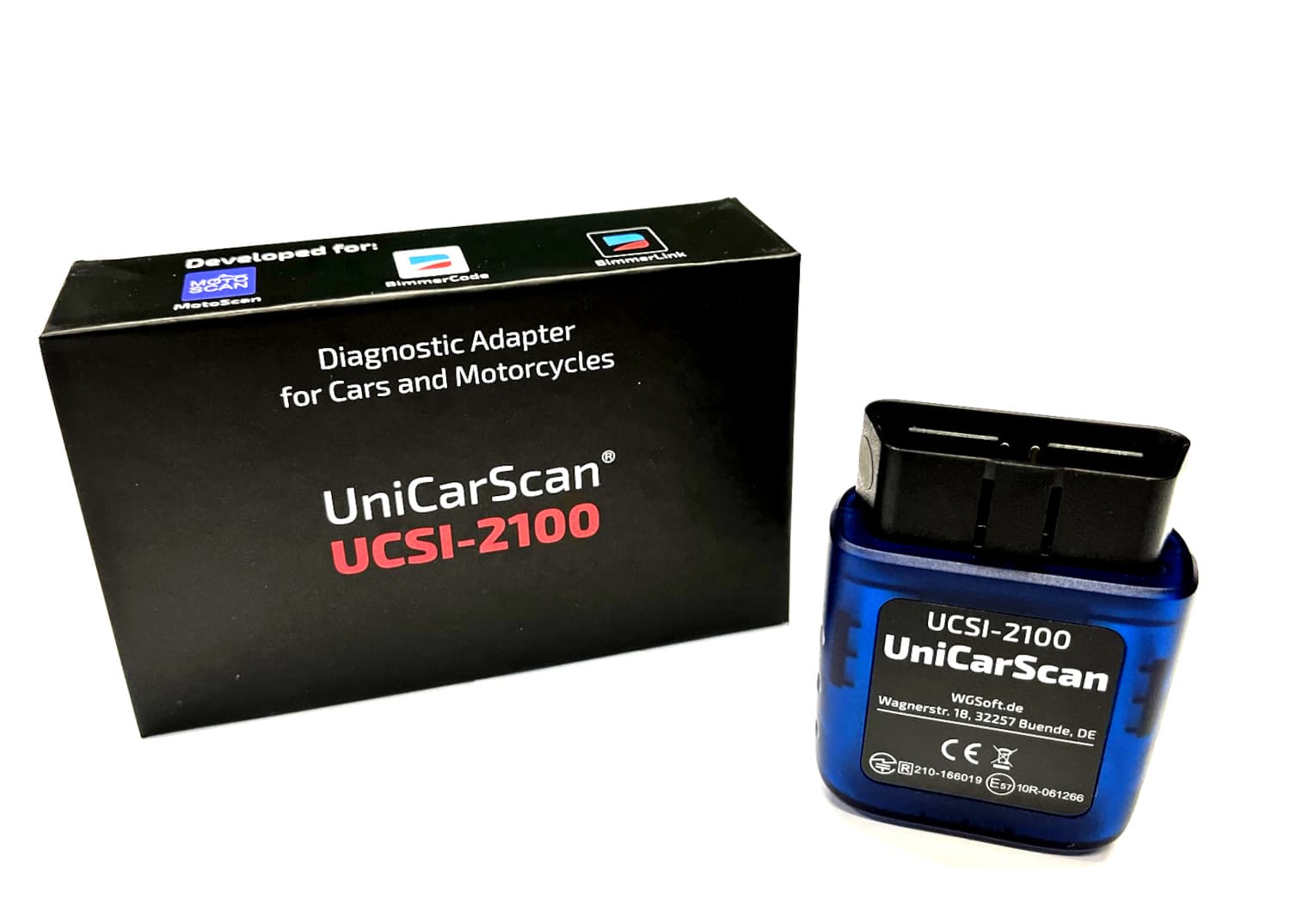 UniCarScan UCSI-2100 interfejs diagnostyczny OBD-2 do samochodów i motocykli BMW (do aplikacji MotoScan, BimmerCode, BimmerLink, Bimmer-Tool, Scanmaster)