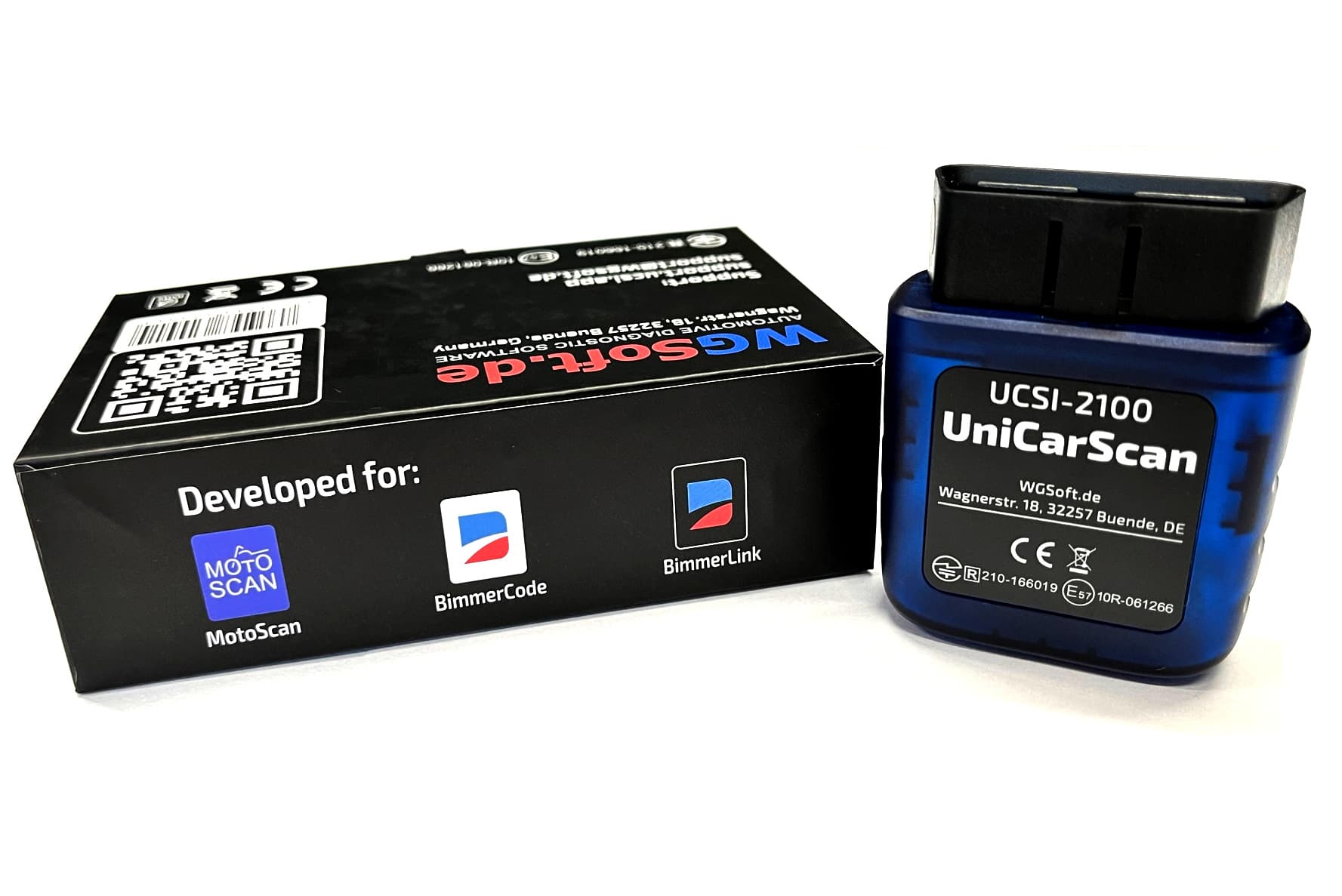UniCarScan UCSI-2100 interfejs diagnostyczny OBD-2 do samochodów i motocykli BMW (do aplikacji MotoScan, BimmerCode, BimmerLink, Bimmer-Tool, Scanmaster)