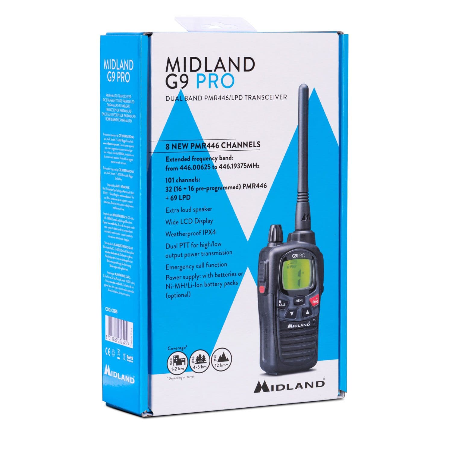 Midland G9 PRO wersja EXPORT 5W krótkofalówka PMR (walkie talkie 16 kanałów)