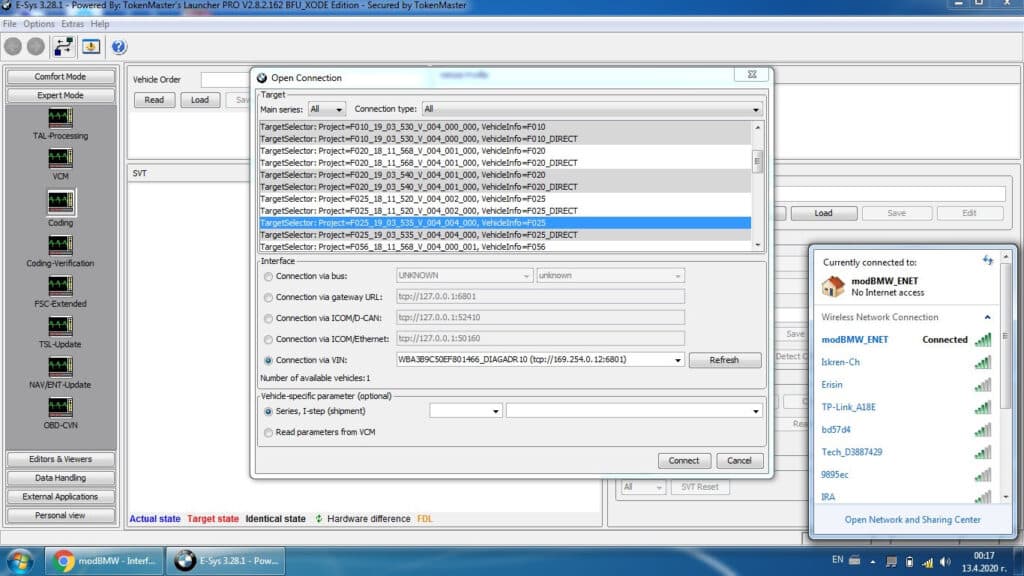 modBM WIFI ENET adapter interfejs diagnostyczny BMW OBD-2 (do BimmerCode, ESYS, ISTA+, Bimmer-Tool, Aicoder, xDelete, xHP Flashtool itp.) Łódź, Zbąszyńska 2