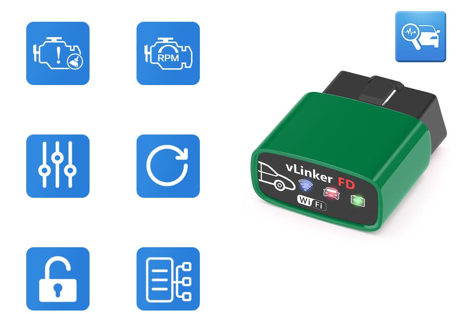 Vgate vLinker FD WIFI szybki interfejs diagnostyczny OBD-2 polecany do Ford, Mazda, Mercury, Lincoln (polecany do aplikacji FORScan) Łódź, Zbąszyńska 2