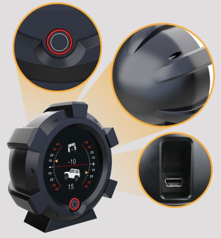 Autool X95 przechyłomierz, prędkościomierz, GPS, wskaźnik poziomu ładowania - wielofunkcyjny wyświetlacz samochodowy np. do off-road