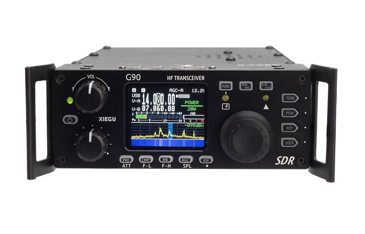 XIEGU G90 + GSOC radiotelefon amatorski HF 20W, SDR, ATU, kolorowy wyświetlacz, wodospad + panadapter